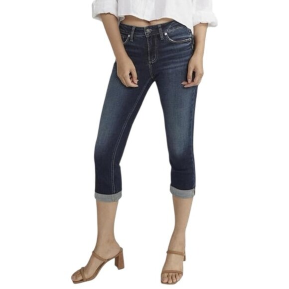 Silver Jeans Vintage Suki Capri Denim Mid Rise Size 28 - Picture 1 of 13